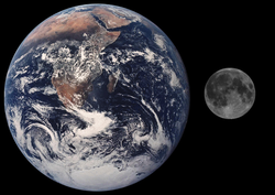Größenvergleich Erde-Mond | Quelle: Nasa