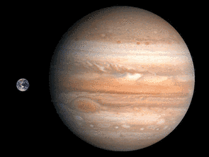 Größenvergleich Erde-Jupiter | Quelle: NASA
