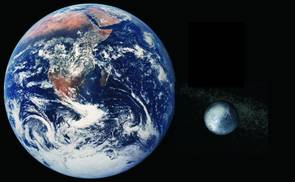 Größenvergleich Erde-Pluto | Quelle: Nasa