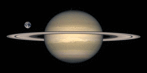 Größenvergleich Erde-Saturn | Quelle: Nasa