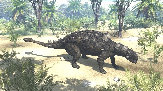 Rekonstruktionsbild der Familie Ankylosauridae Quelle: R. Lunia (CC BY-SA 4.0)